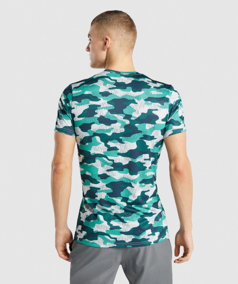 Gymshark Arrival Férfi Póló Camo | HU-M-983