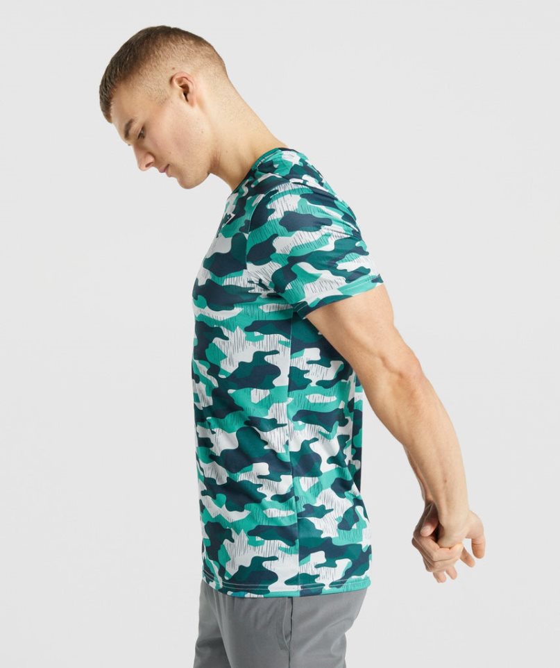 Gymshark Arrival Férfi Póló Camo | HU-M-983