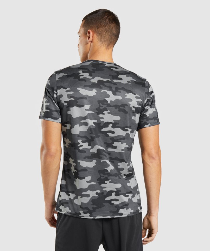 Gymshark Arrival Férfi Póló Camo | HU-X-189