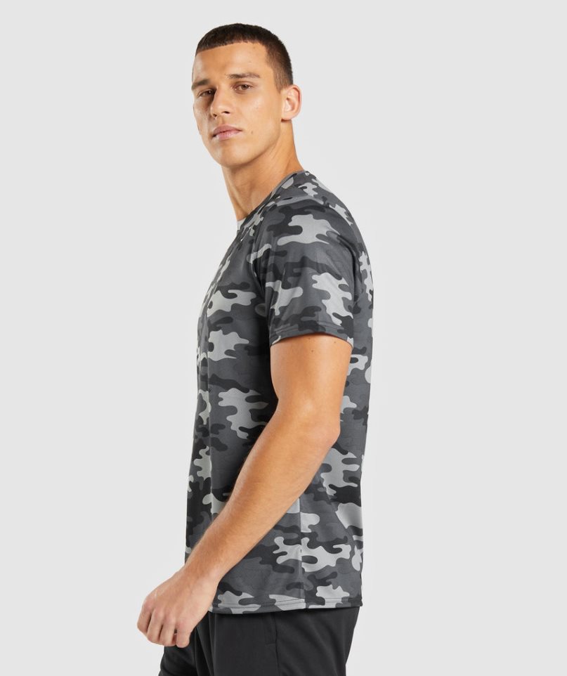 Gymshark Arrival Férfi Póló Camo | HU-X-189