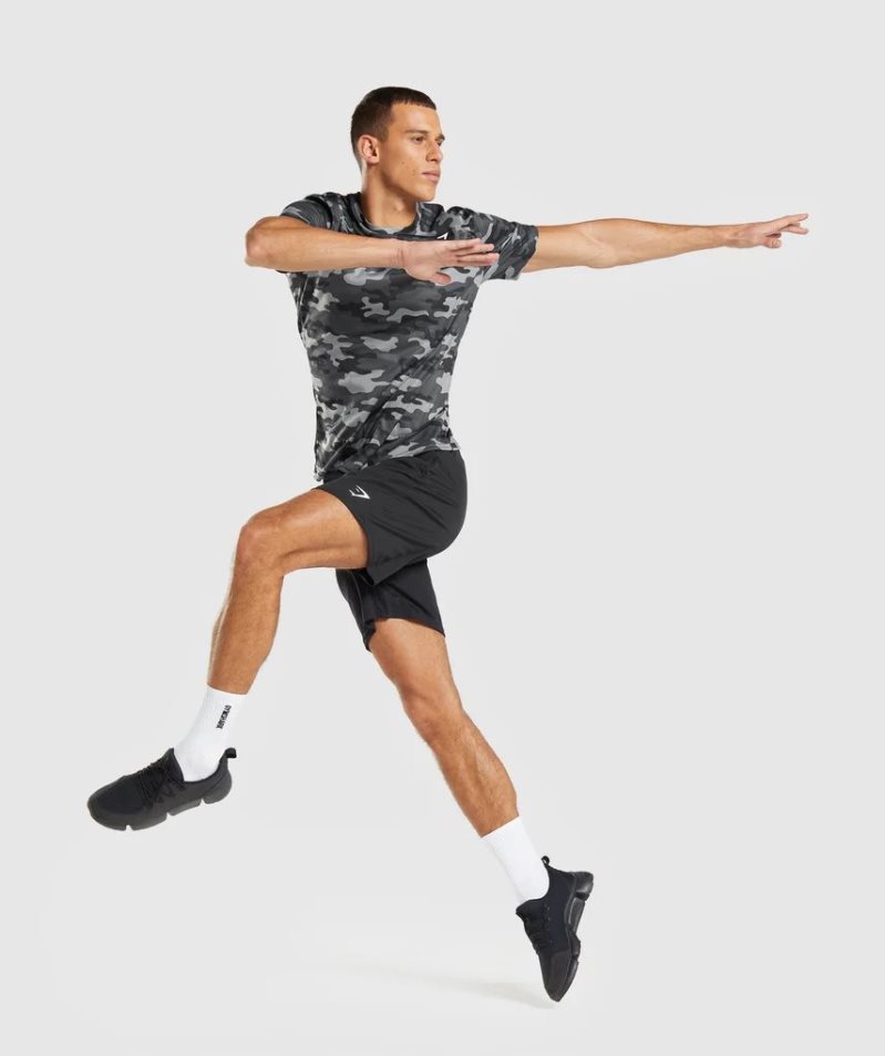 Gymshark Arrival Férfi Póló Camo | HU-X-189