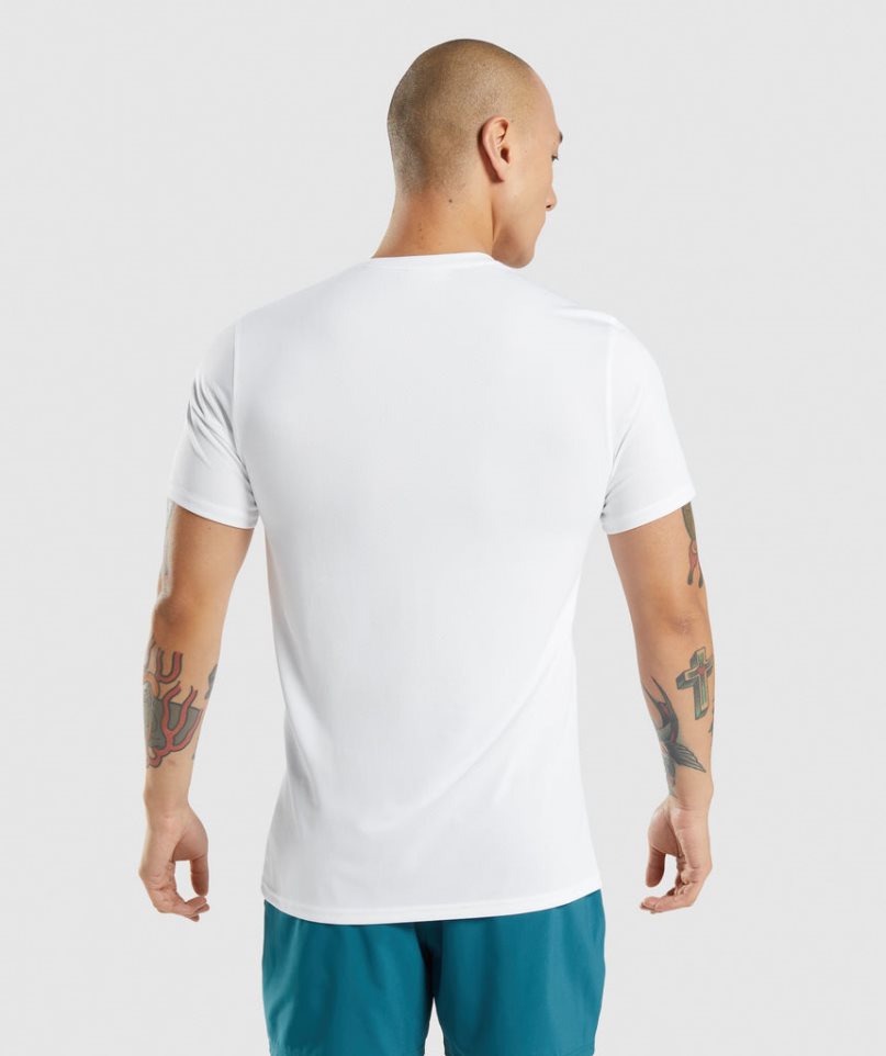 Gymshark Arrival Férfi Póló Fehér | HU-N-964