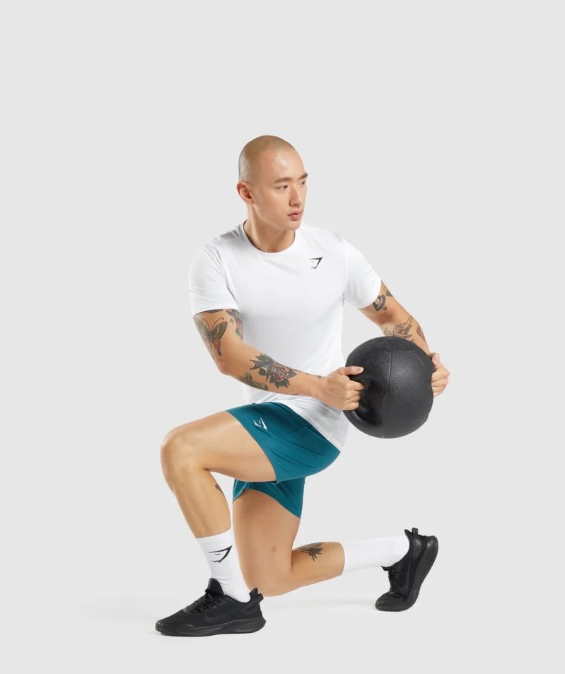 Gymshark Arrival Férfi Póló Fehér | HU-N-964