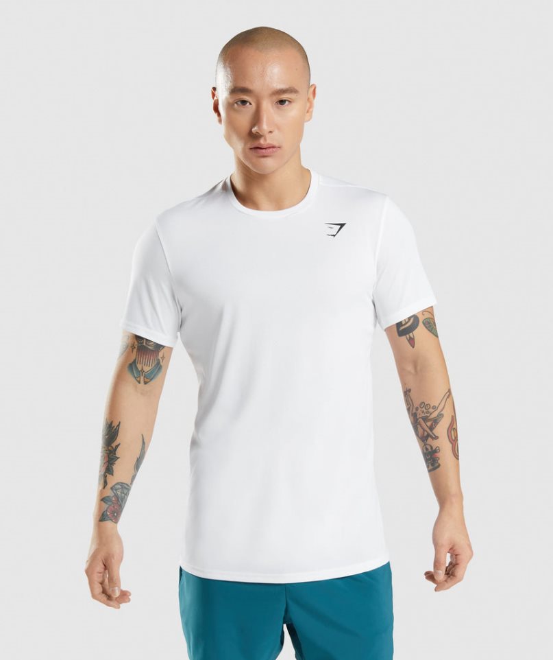 Gymshark Arrival Férfi Póló Fehér | HU-N-964