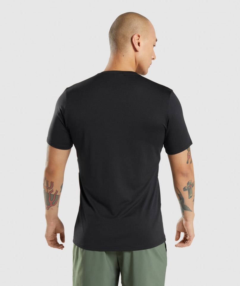 Gymshark Arrival Férfi Póló Fekete | HU-Y-954