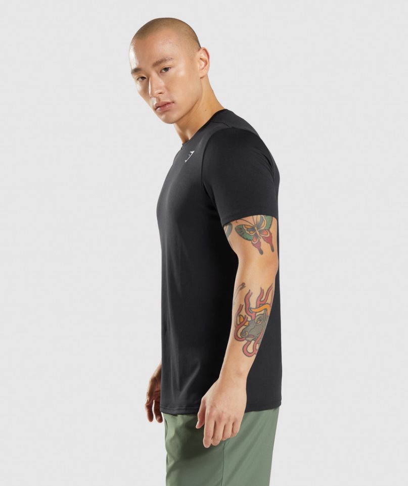Gymshark Arrival Férfi Póló Fekete | HU-Y-954