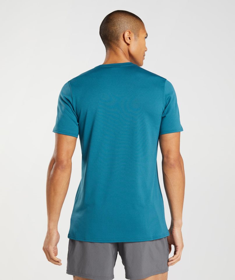 Gymshark Arrival Férfi Póló Kék | HU-L-291