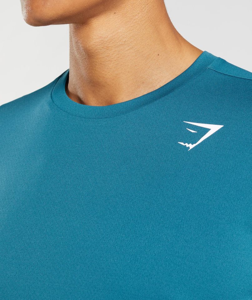 Gymshark Arrival Férfi Póló Kék | HU-L-291