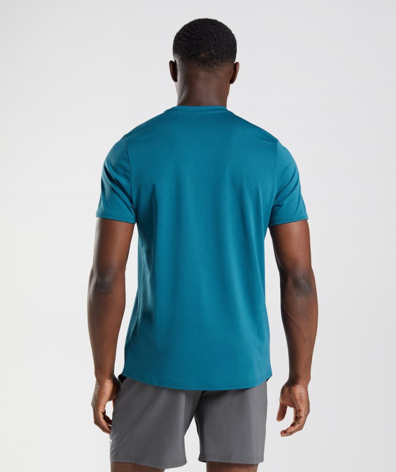 Gymshark Arrival Férfi Póló Kék | HU-Q-516