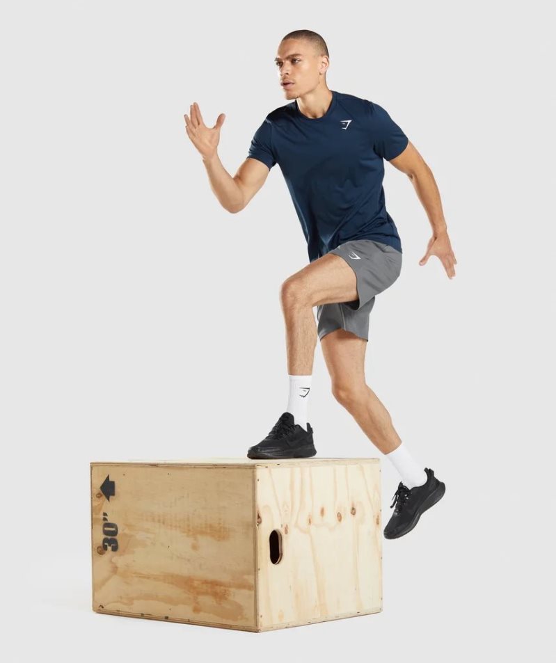 Gymshark Arrival Férfi Póló Sötétkék | HU-M-158