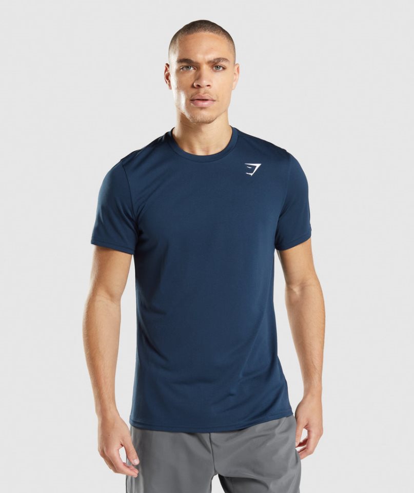 Gymshark Arrival Férfi Póló Sötétkék | HU-M-158