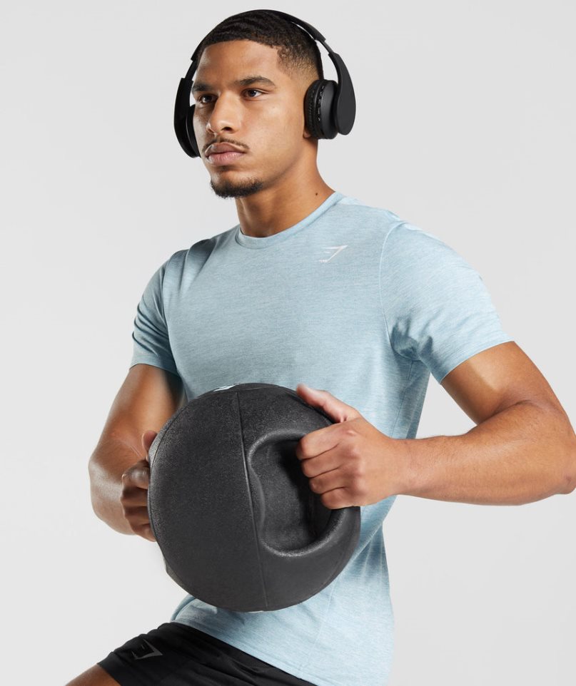 Gymshark Arrival Férfi Póló Világos Kék | HU-Y-621