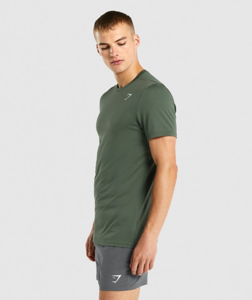Gymshark Arrival Férfi Póló Zöld | HU-O-583