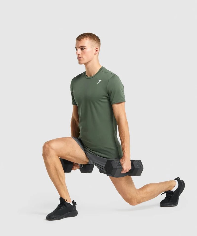Gymshark Arrival Férfi Póló Zöld | HU-O-583