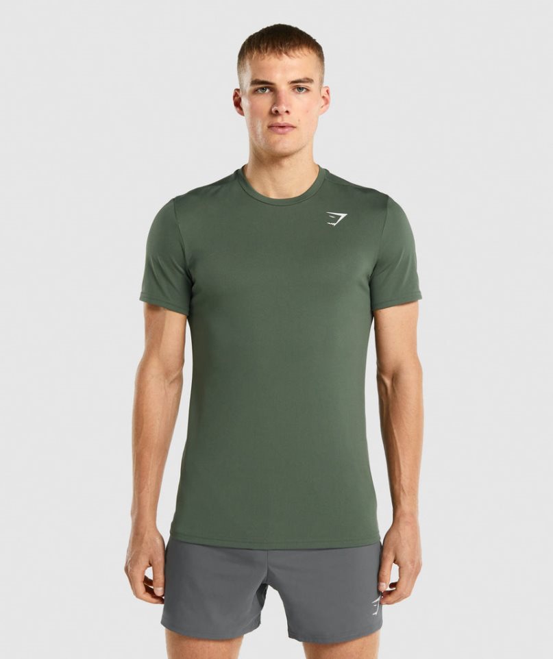 Gymshark Arrival Férfi Póló Zöld | HU-O-583