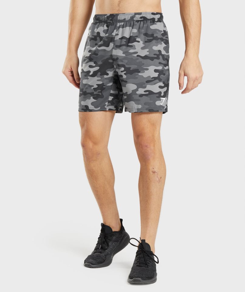 Gymshark Arrival Férfi Rövidnadrág Camo | HU-L-072
