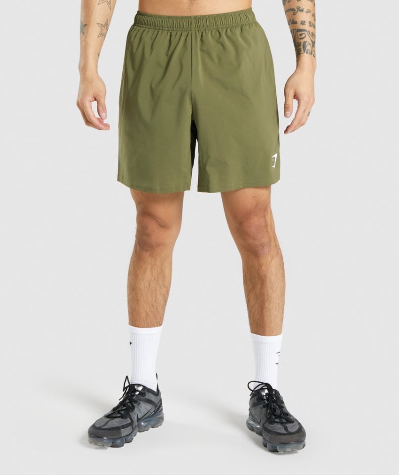 Gymshark Arrival Férfi Rövidnadrág Olivazöld | HU-I-698