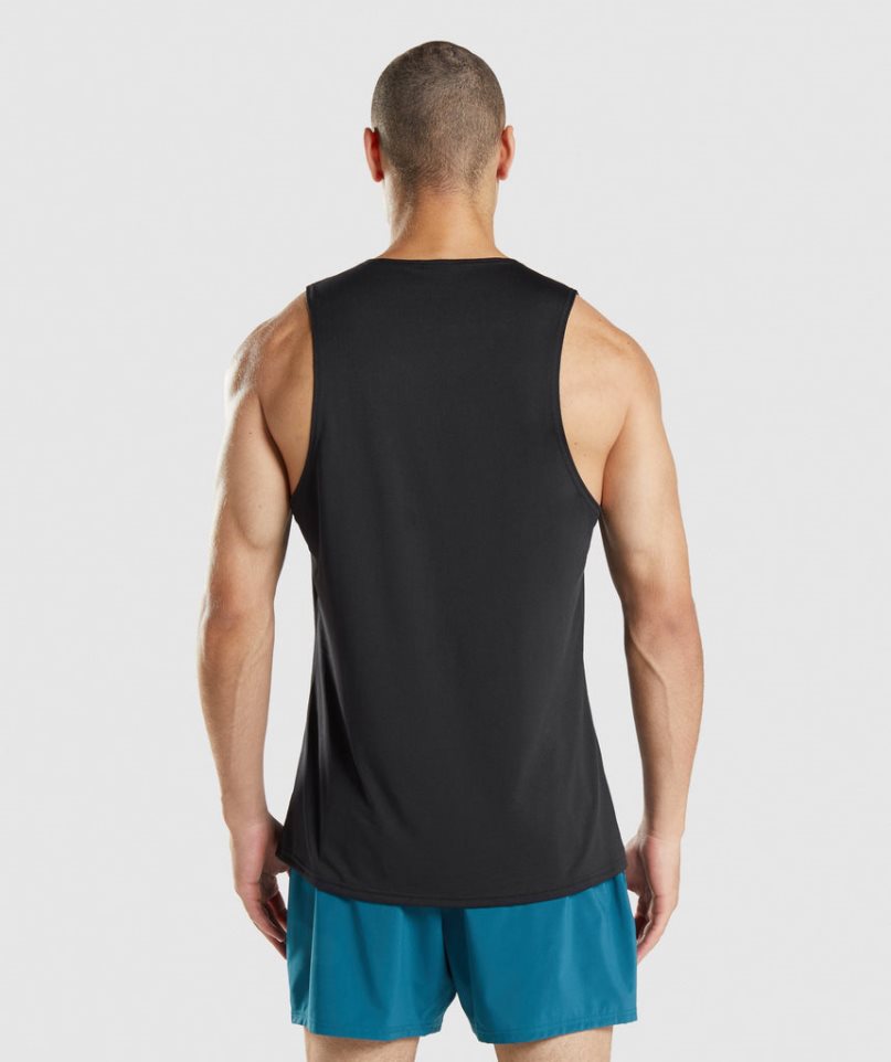 Gymshark Arrival Férfi Ujjatlan Póló Fekete | HU-O-903