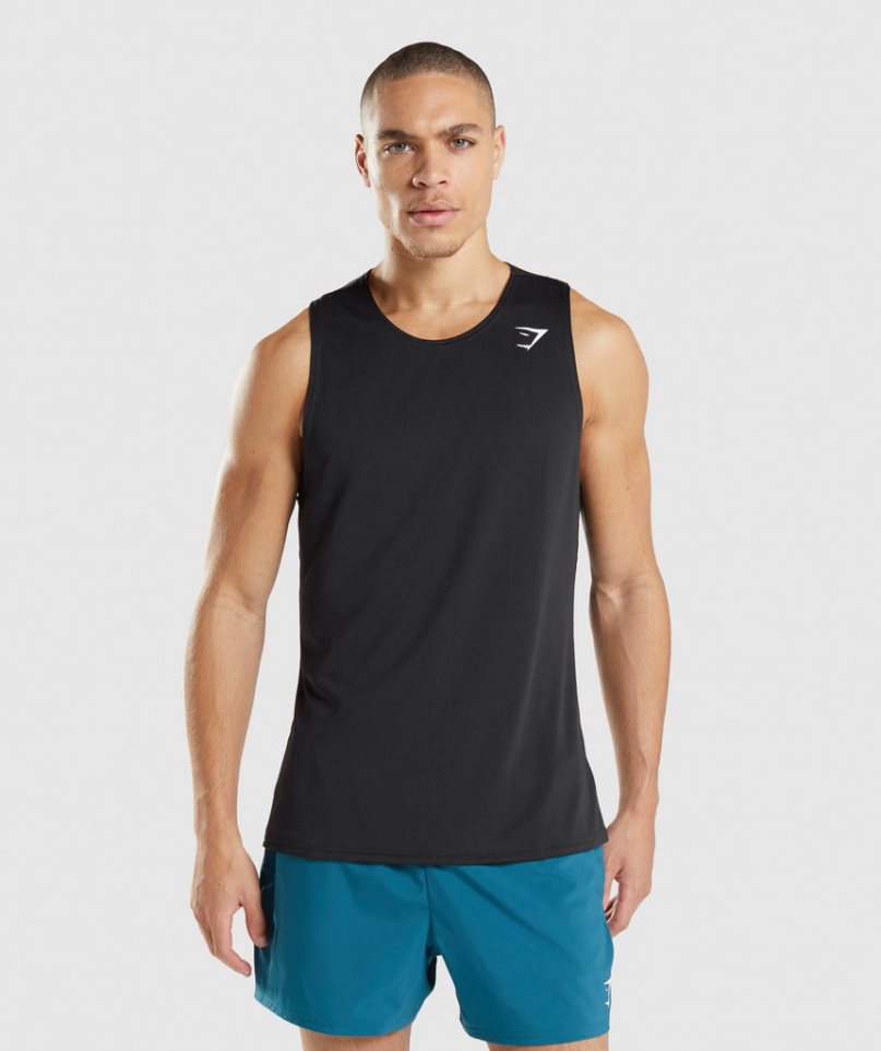 Gymshark Arrival Férfi Ujjatlan Póló Fekete | HU-O-903