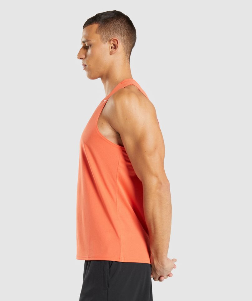 Gymshark Arrival Férfi Ujjatlan Póló Narancssárga | HU-Q-430
