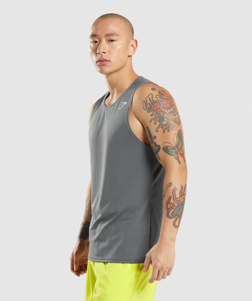 Gymshark Arrival Férfi Ujjatlan Póló Szürke | HU-K-051