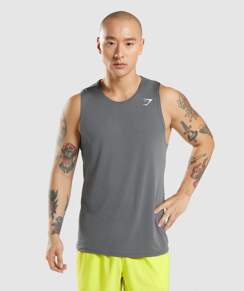 Gymshark Arrival Férfi Ujjatlan Póló Szürke | HU-K-051