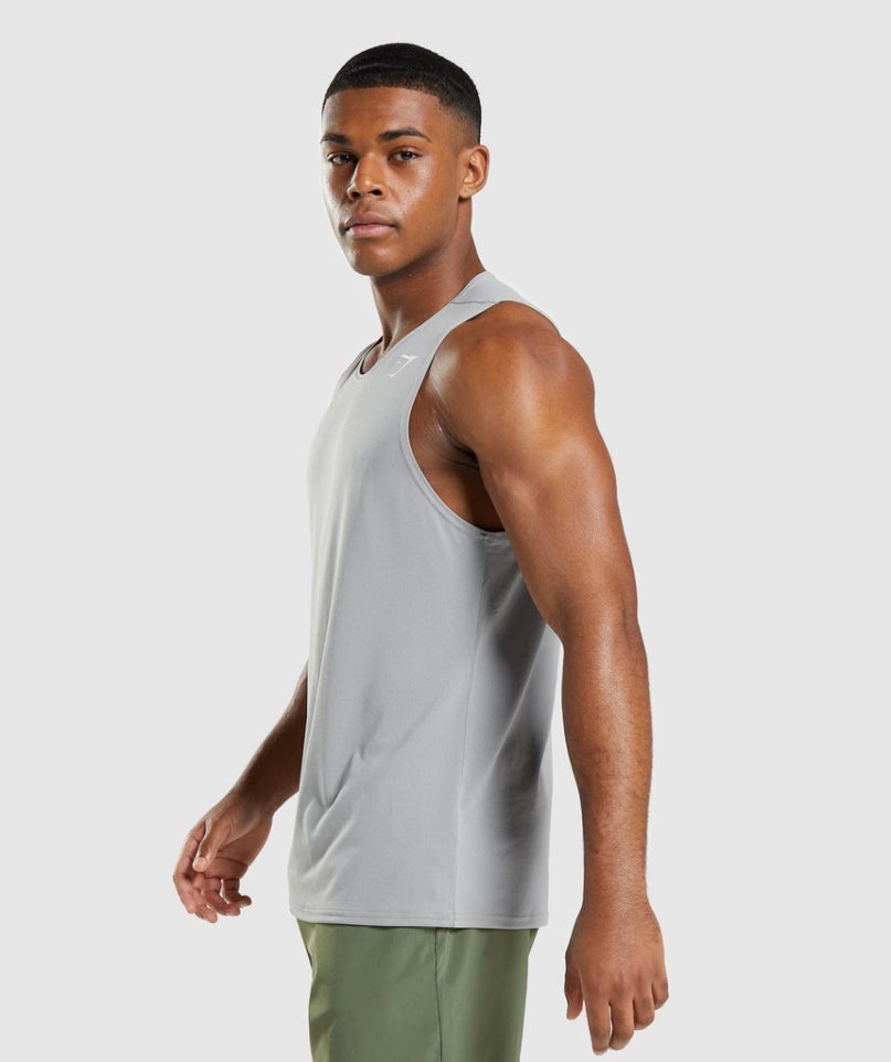 Gymshark Arrival Férfi Ujjatlan Póló Világos Szürke | HU-M-573