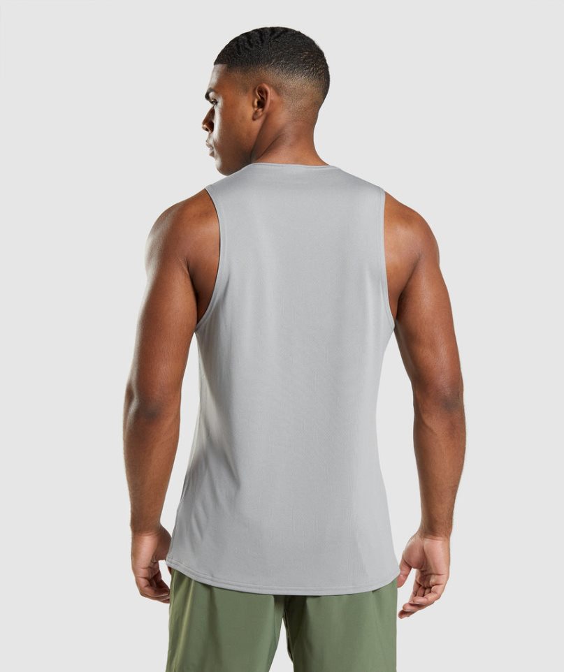 Gymshark Arrival Férfi Ujjatlan Póló Világos Szürke | HU-M-573