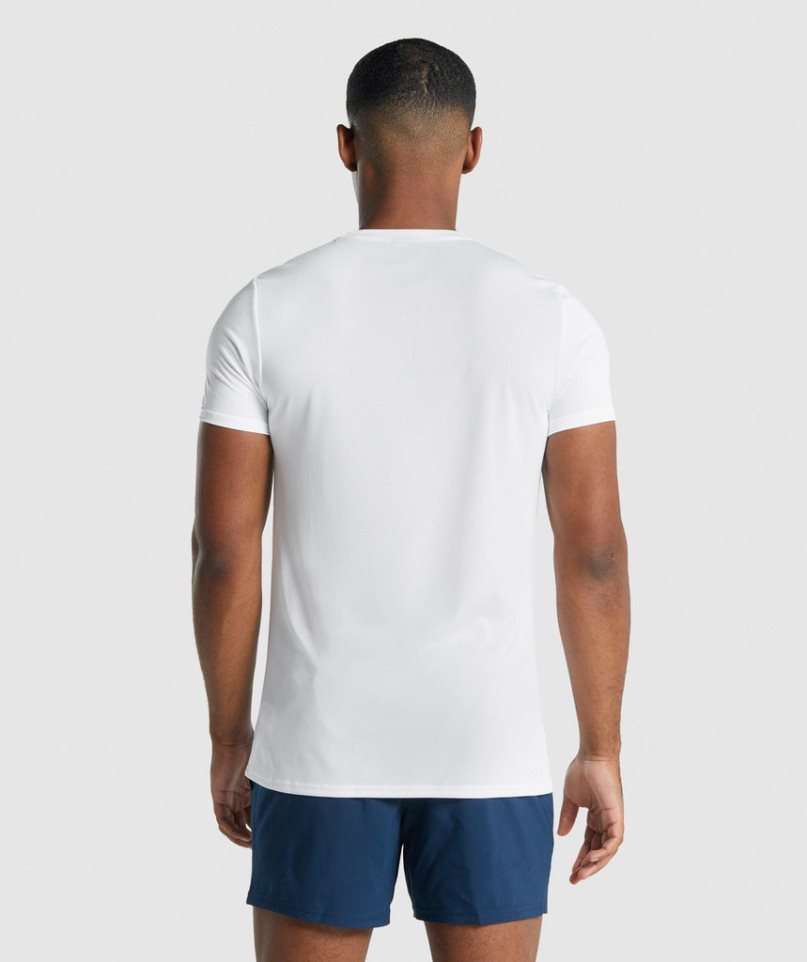 Gymshark Arrival Grafika Férfi Póló Fehér | HU-Z-453