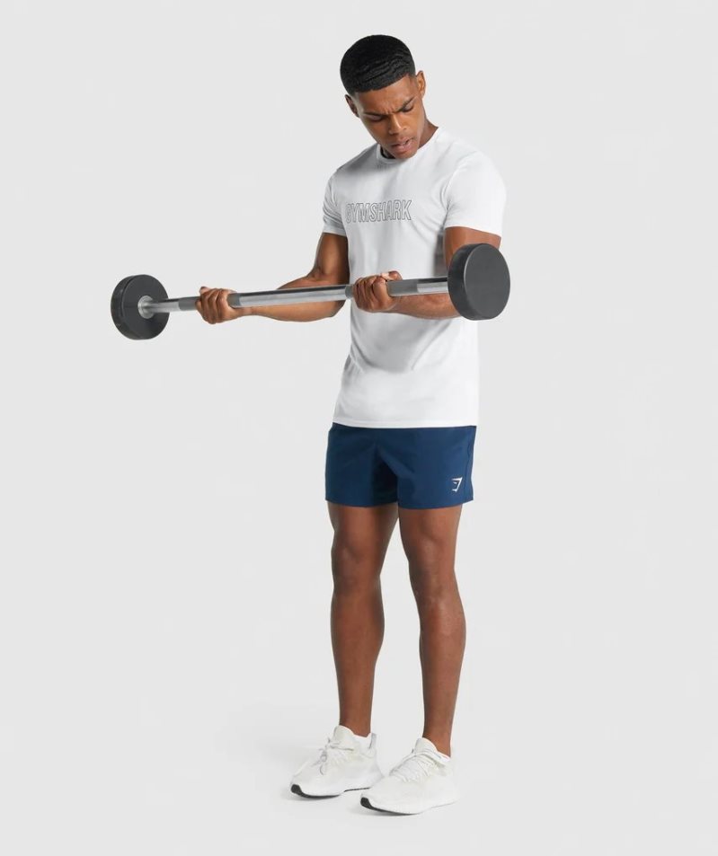 Gymshark Arrival Grafika Férfi Póló Fehér | HU-Z-453