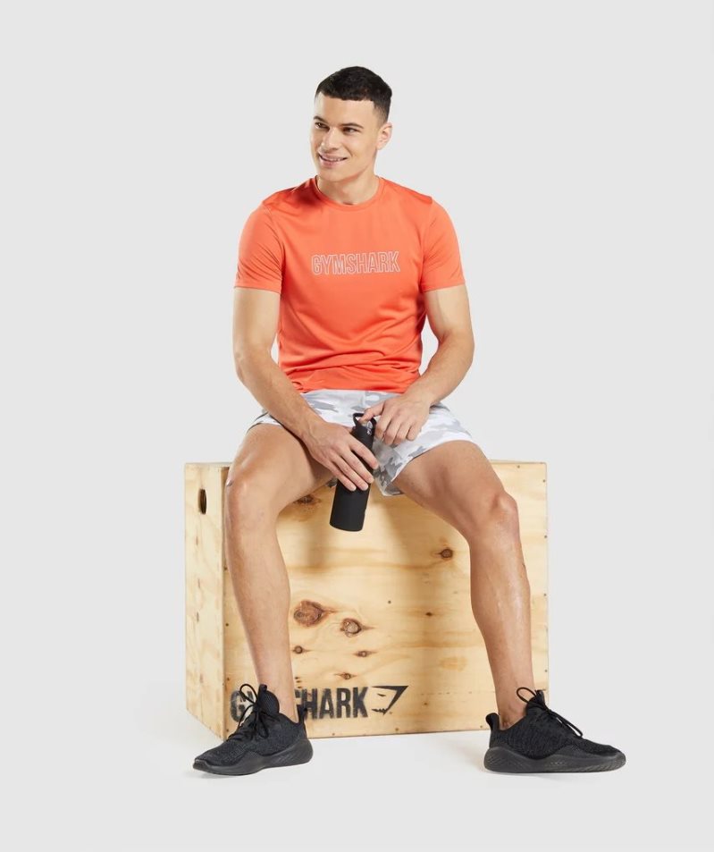 Gymshark Arrival Grafika Férfi Póló Narancssárga | HU-V-657