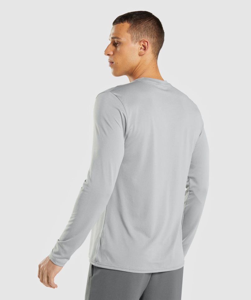 Gymshark Arrival Long Sleeve Férfi Póló Szürke | HU-L-321