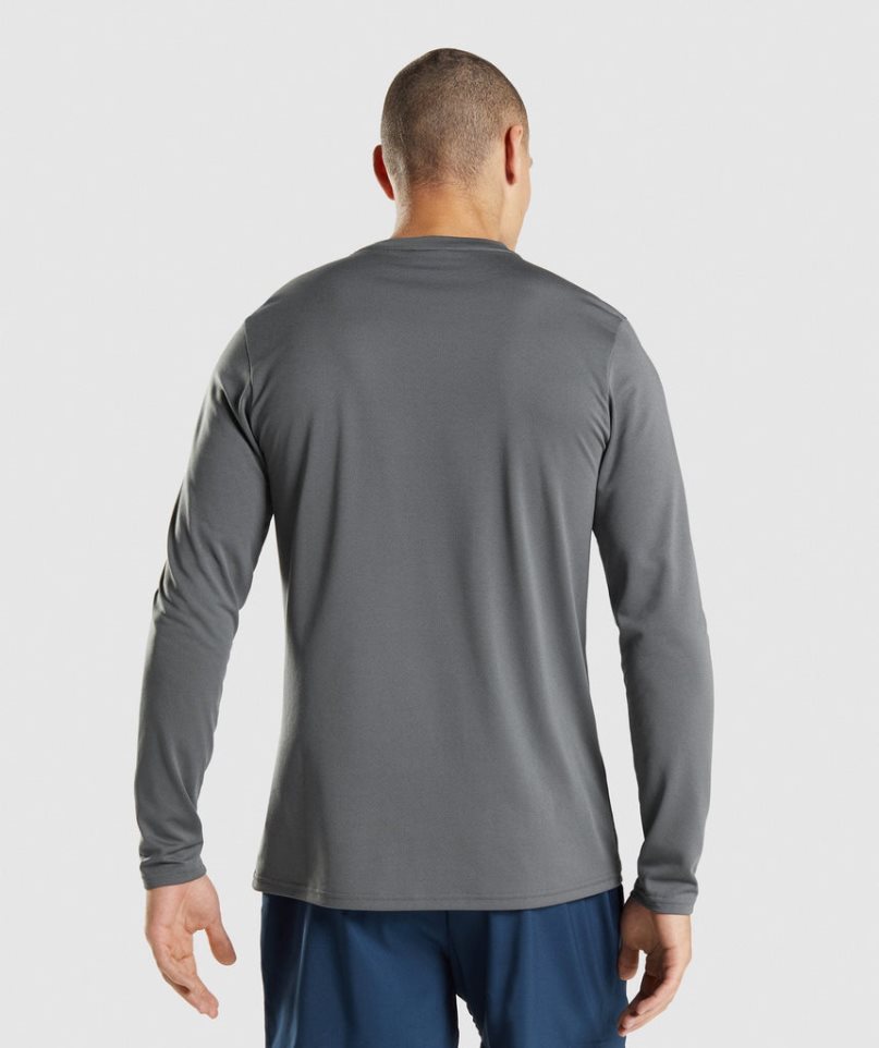 Gymshark Arrival Long Sleeve Férfi Póló Szürke | HU-O-980