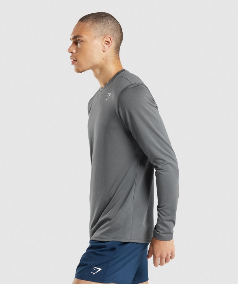 Gymshark Arrival Long Sleeve Férfi Póló Szürke | HU-O-980