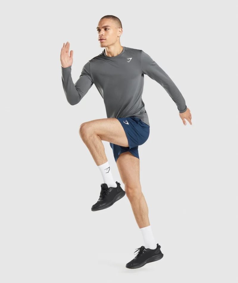 Gymshark Arrival Long Sleeve Férfi Póló Szürke | HU-O-980