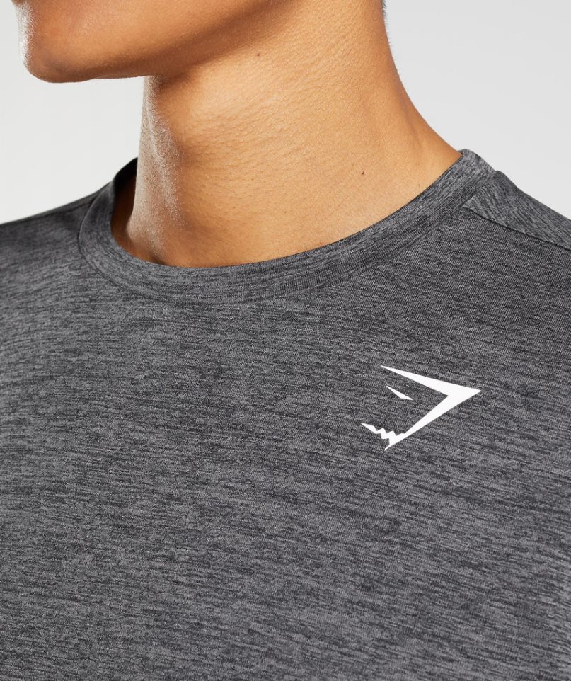 Gymshark Arrival Long Sleeve Férfi Póló Sötétszürke | HU-P-231