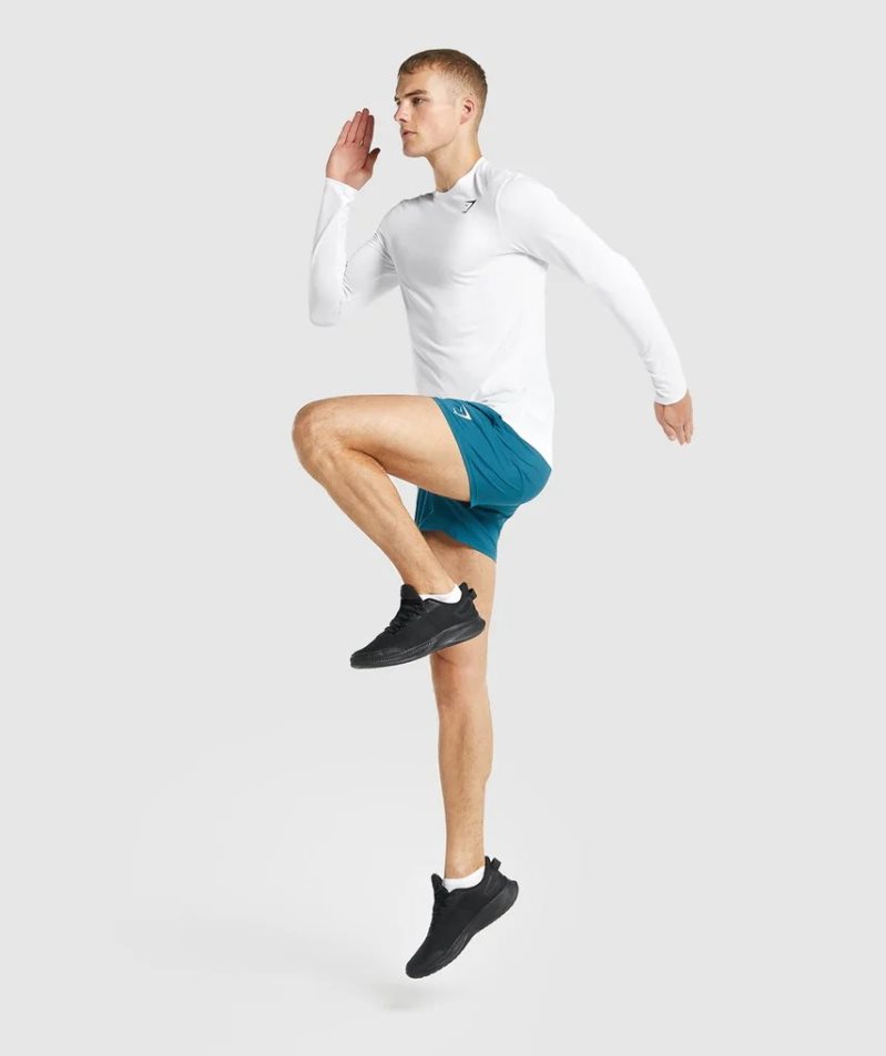 Gymshark Arrival Long Sleeve Férfi Póló Fehér | HU-W-527
