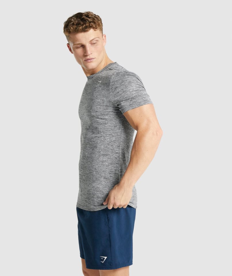 Gymshark Arrival Marl Férfi Póló Szürke | HU-S-390
