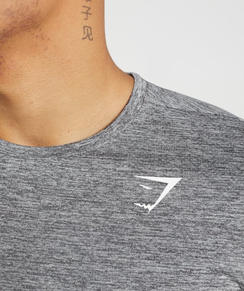Gymshark Arrival Marl Férfi Póló Szürke | HU-W-781