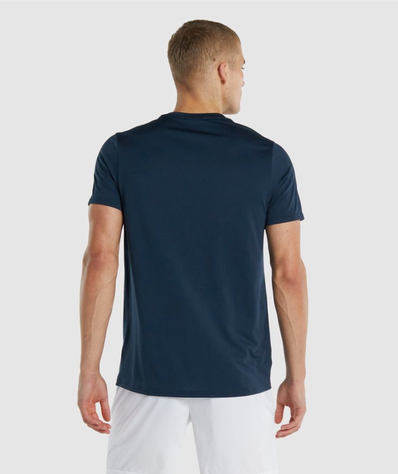 Gymshark Arrival Regular Fit Férfi Póló Sötétkék | HU-N-675
