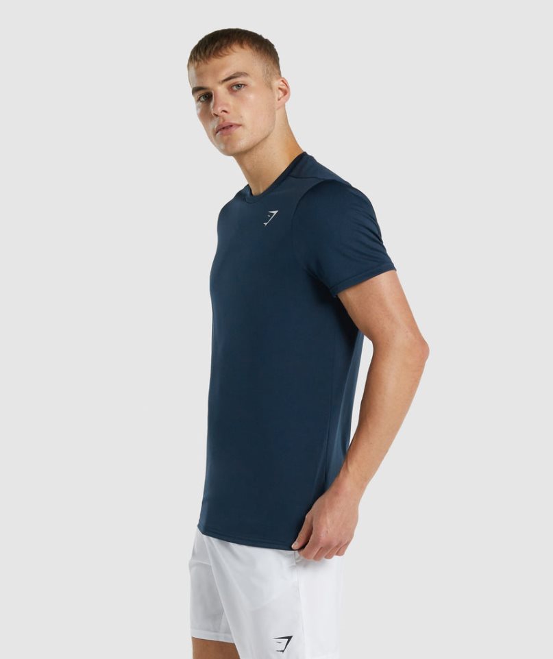 Gymshark Arrival Regular Fit Férfi Póló Sötétkék | HU-N-675