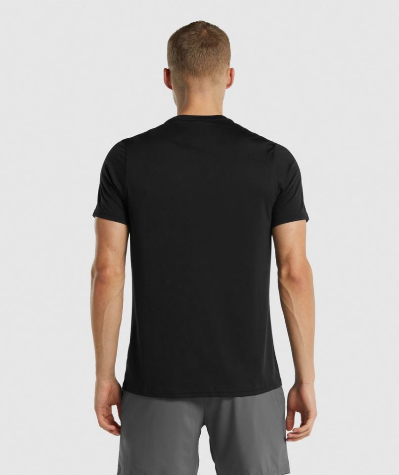 Gymshark Arrival Regular Fit Férfi Póló Fekete | HU-S-652