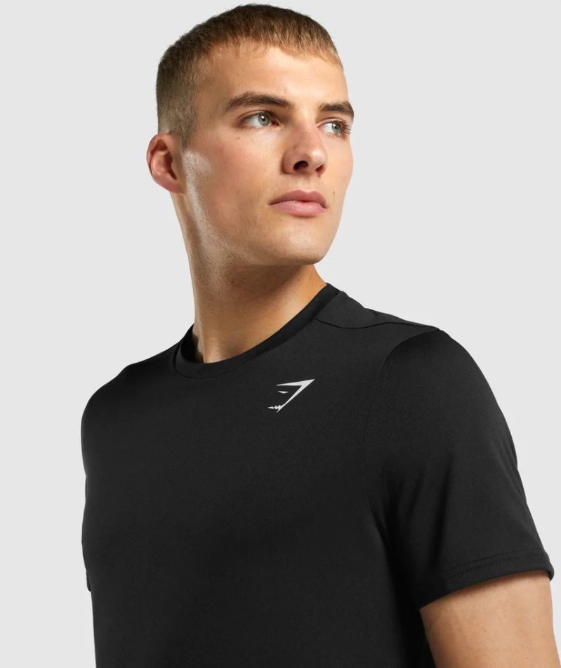 Gymshark Arrival Regular Fit Férfi Póló Fekete | HU-S-652