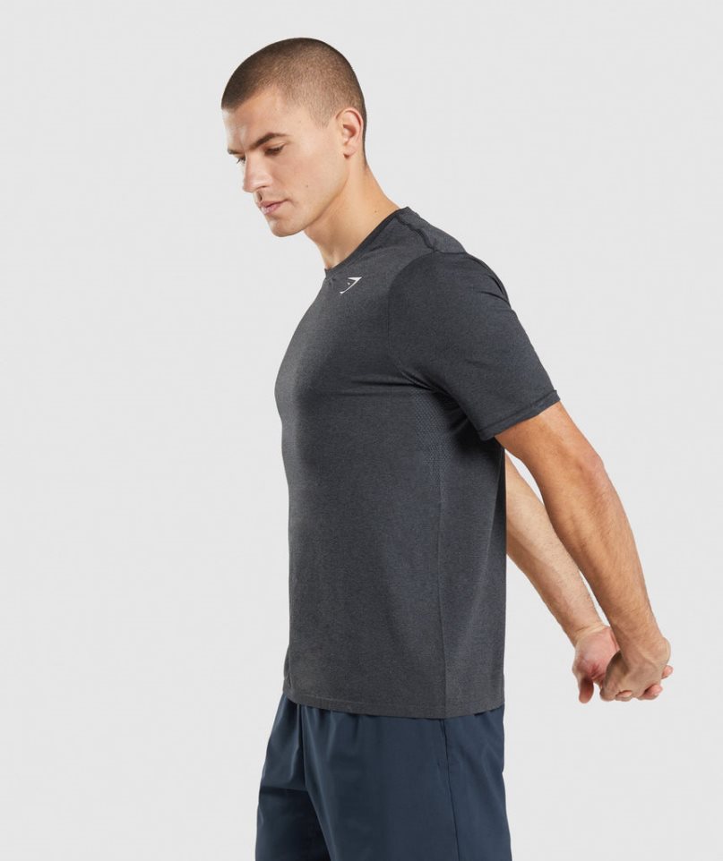 Gymshark Arrival Seamless Férfi Póló Fekete | HU-G-179