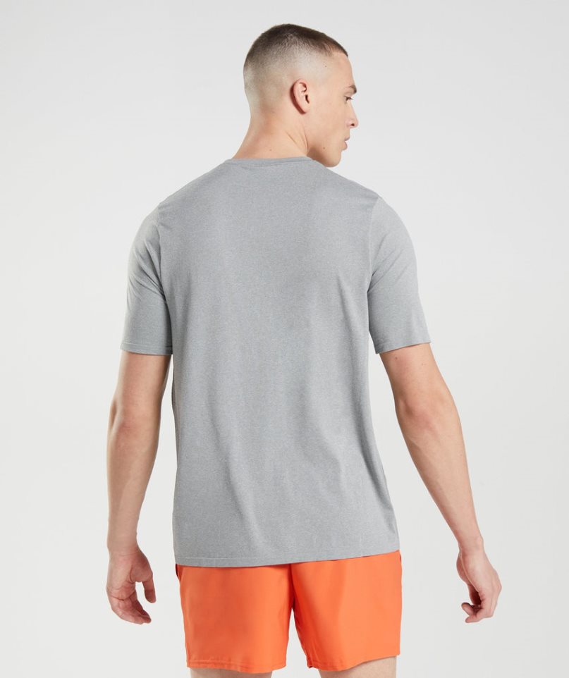 Gymshark Arrival Seamless Férfi Póló Világos Szürke | HU-V-810