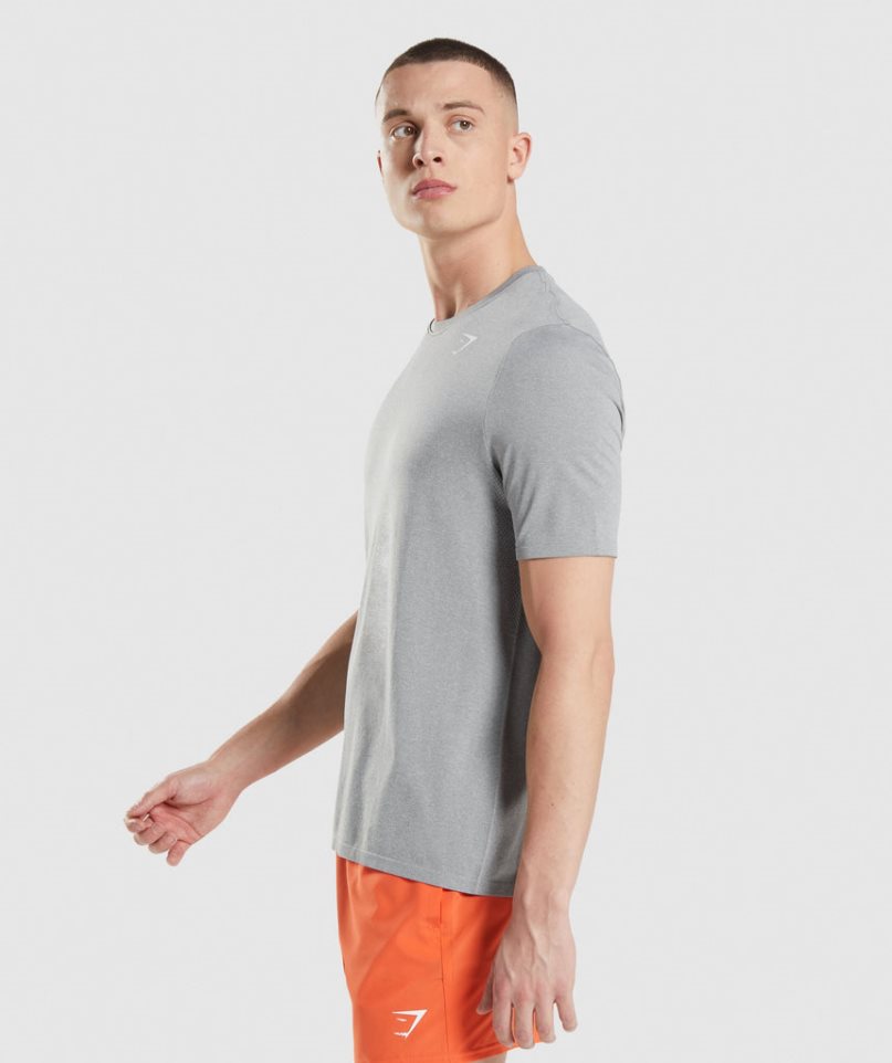 Gymshark Arrival Seamless Férfi Póló Világos Szürke | HU-V-810