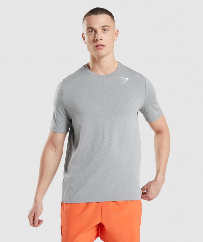 Gymshark Arrival Seamless Férfi Póló Világos Szürke | HU-V-810