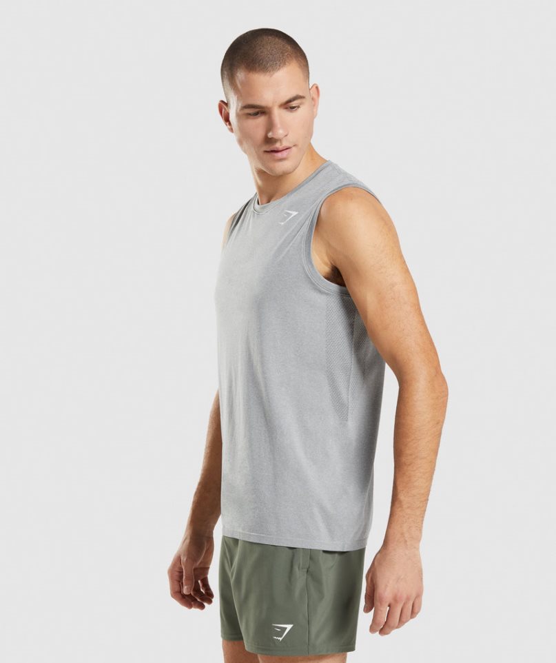 Gymshark Arrival Seamless Férfi Ujjatlan Póló Szürke | HU-I-961