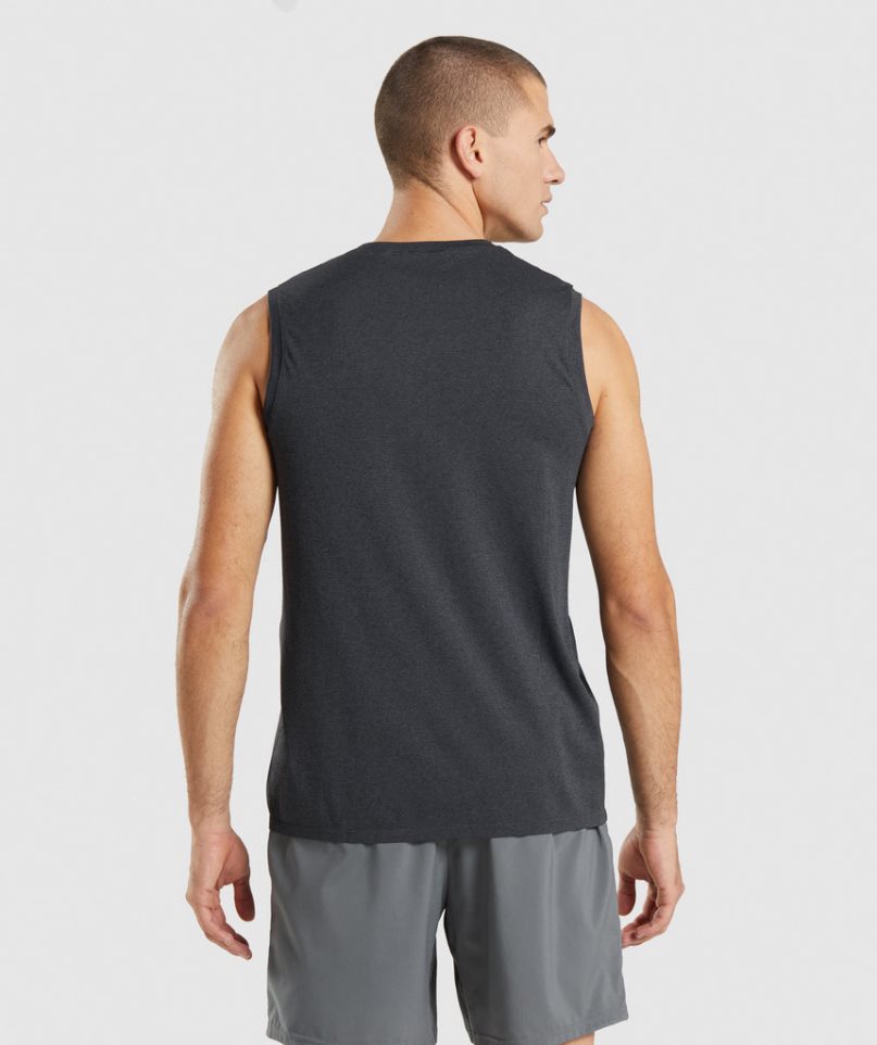 Gymshark Arrival Seamless Férfi Ujjatlan Póló Fekete | HU-J-783