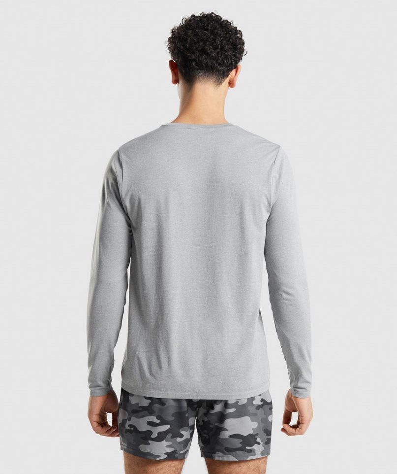 Gymshark Arrival Seamless Long Sleeve Férfi Póló Szürke | HU-H-167